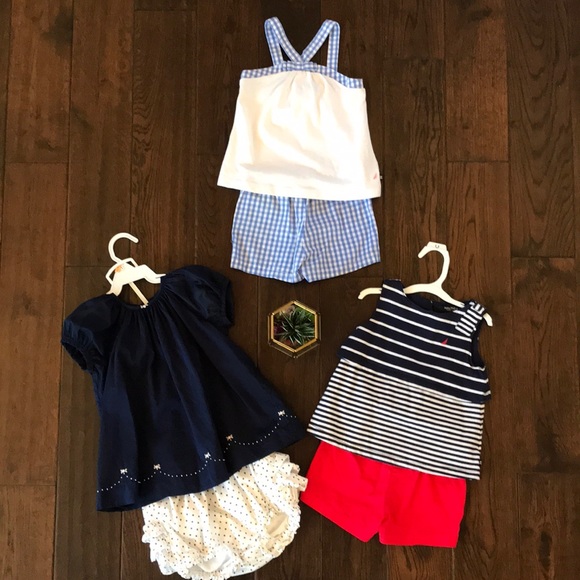 Nautica Baby Girls Top//Diaper Set